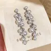 Brincos de Franja Diamante Estrela com Pino de Prata, Franjas Cravejadas de Diamantes, Brincos de Pérola Luxuosos de Alta Qualidade, Brincos de Personalidade da Moda Barroca para Mulheres