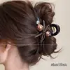 Pinza para el pelo de verano estilo ins con bloques de color para mujer, pasador lindo de lunares japoneses para niña, pinza de tiburón grande para recogidos.