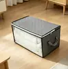 Bolsa organizadora de ropa de bambú y carbón, nueva y engrosada, bolsa de almacenamiento para edredones de tela no tejida, bolsa grande para almacenamiento y empaque de edredones para mudanzas