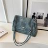 Bolso Tote de Gran Capacidad para Mujer 2024 Nuevo Bolso de Hombro con Cadena Texturizada Versátil Bolso Cruzado Retro