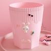 Bote de basura rosa lindo de gran capacidad de dibujos animados rosa hogar dormitorio oficina bote de basura cubo de almacenamiento de artículos diversos hogar