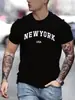 Algodão Nova Estampa de Letra de Fone de Ouvido Gola Redonda Manga Curta Camiseta Masculina Camiseta Gráfica Streetwear