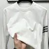 Camiseta de manga larga de algodón puro para hombre, fina, cuello redondo, corte holgado, para primavera y otoño 2026, top tipo sudadera casual de moda