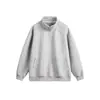 Sudadera para hombre de media cremallera con cuello alto, color liso, corte holgado, top casual para usar como capa base, venta al por mayor desde el fabricante