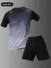 26 Verão Novo Transfronteiriço Shorts de Manga Curta Estampa Digital 3D Solto Casual Moda Camiseta Terno Esportivo Masculino