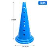 Cono marcador redondo de 70 cm de grosor con base redonda y 7 agujeros, equipo de entrenamiento de fútbol, cono de entrenamiento de obstáculo y bloqueo de carretera, cono de plástico al por mayor