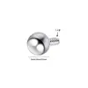 Aleación de titanio G23 bola de diente externo F136 titanio rosca interna titanio bola joyería cabeza de repuesto accesorios pendientes clavo de lengua accesorios