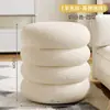 Taburete para Sofá para Uso Doméstico, Taburete Pequeño Estilo Crema para Sala de Estar, Otomana de Mesa de Café de Gama Alta, Banco Bajo Calabaza, Taburete para Cambiar Zapatos para Entrada
