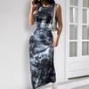 En Stock Moda Femenina Europea y Americana Comercio Exterior Primavera/Verano 2026 Vestido Sexy Sin Mangas Estampado de Longitud Media Ajustado Vestido Tipo Tanque para Mujer