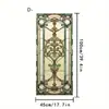 Película Eletrostática Fosca Decorativa com Padrão de Planta Verde Estilo Europeu para Janelas de Sala de Estar e Quarto, Proteção de Privacidade