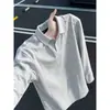 Camiseta de manga larga retro americana para otoño, corte holgado, diseño de patchwork, polo de peso pesado con cuello alto, atuendos a juego para parejas, sudadera casual