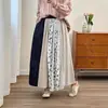 12392 Falda Patchwork para Mujer, Nuevo Estilo Primavera, Diseño Holgado Vintage con Sentido Artístico, Falda de Longitud Media
