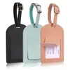 Etiqueta de equipaje de PU con ventana para equipaje documentado, etiqueta de nombre abatible horizontal y vertical, etiqueta de viaje, tablero de identificación, tarjeta de embarque