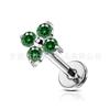 F136 titanio aretes de botón de trébol flor tallada uña para cartílago de la oreja aleación de titanio G23 joyería para perforación uña para labio uña para gusano de oreja