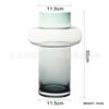 Vaso de vidro estilo europeu simples com borda dourada decoração em forma de T pintada à mão dourada sala de estar arranjo de flores para casa vaso decorativo transparente