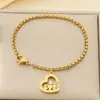 Moderna y Dulce Multi-Estilo Corazón Hueco Forma de Corazón Cadena de Perlas para Padres e Hijos de Cintura Alta Día de la Madre Acero Inoxidable Pulsera para Mamá