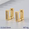 Pendientes Cuadrados de Diamante de Acero de Titanio de Alta Gama Estilo Normcore Versátil Estilo Pareja Unisex Pendientes de Acero Inoxidable