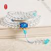 Pulsera Optimizada de Cristal Blanco 108 Cuentas Cuentas Plata Tibetana Collar Suéter Estilo Étnico Artístico Pulsera para Damas