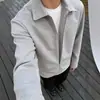 Camisa polo de imitación de dos piezas de color liso minimalista estilo americano para el otoño de 2026, top de manga larga con media cremallera de alta gama para hombre