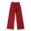 Pantalones Anchos Cálidos Estilo Americano Perezosos Otoño e Invierno Nuevos Versátiles Adelgazantes Cintura con Cordón Elástico Pantalones Deportivos de Yoga Pantalones Largos hasta el Suelo