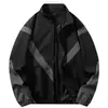 Exclusivo transfronteiriço para jaqueta masculina nova gola alta casual com faixa refletora casaco primavera e outono marca de moda corta-vento masculino esportivo