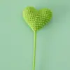 Montagem de Buquê Misto de Galho de Flor em Forma de Coração Tricotado à Mão, Presente para Namorada, Coração de Fio Multicor Presente de Crochê Venda por Atacado