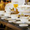 2026 Nuevo Estilo Tazones y Palillos Cerámica de Jingdezhen Porcelana Ósea Vajilla Tazones y Platos Platos Caseros Tazones para Arroz Tazones para Fideos Tazones para Sopa