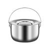 Olla de Manteca Doméstica de Acero Inoxidable Olla de Cocina para Almacenamiento de Aceite Filtro de Residuos de Aceite Olla de Manteca con Dos Asas Gran Capacidad Freidora