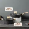Atacado Transfronteiriço Potes Britânicos, Potes Antiaderentes de Pedra de Arroz Medicinal, Fogões de Indução, Fogões a Gás, Frigideiras, Panelas de Sopa, Conjuntos de Panelas de Leite