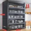 Estantería de almacenamiento de cocina independiente, gabinete de almacenamiento funcional de varias capas para montaje en pared con una encimera de losa de roca para cortar y servir alimentos