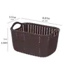 Cesta de Almacenamiento de Plástico Tejida con Ratán Transfronteriza, Cesta Pequeña para Escritorio de Oficina, Cesta de Almacenamiento para Cocina, Caja de Almacenamiento para Cosméticos de Baño