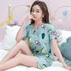 Pijama de verano para mujer, manga corta, shorts, jersey, casual, conjunto de ropa para el hogar para damas, una generación de pelo