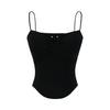 Exportação Transfronteiriça Roupas Femininas Verão 2025 Europeu e Americano Plissado Recortado Cinto Bojo Camisete Top Z625267