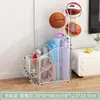 Rack de Armazenamento de Basquete, Rack de Armazenamento de Chão, Rack de Armazenamento de Brinquedos para Sala de Estar, Equipamentos Esportivos de Bola, Cesta de Armazenamento para Tapete de Yoga