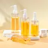 Botella Transparente Cuadrada Vacía para Champú de 150 ml Botella con Dispensador para Loción Hidratante de 200 ml Botella para Aceite Esencial para el Cuidado del Cabello