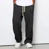 Calça Masculina de Secagem Rápida Transfronteiriça Europeia e Americana, Marca Tendência Primavera e Outono, Calça de Moletom Solta com Caimento, Calça Longa Casual Esportiva de Perna Larga
