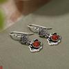 Pendientes Yilu Silver S925 de plata esterlina con ágata roja del sur y jaspe Hotan, estilo vintage Ruyi, étnicos, largos, para mujer