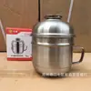 Chubao Taza para comida rápida de lijado extra gruesa estilo coreano tazón para fideos instantáneos lonchera de acero inoxidable para estudiantes regalo para actividad empresarial