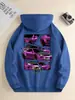 Sudadera con capucha de moda nueva para hombre de Aliexpress Transfronterizo, Sudadera casual para uso diario con cordón y estampado de coche