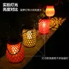 Lanternas Vermelhas de Bambu Movidas a Energia Solar para Decoração de Ambiente de Varanda, Luzes Pequenas para Pendurar em Árvores de Quintal, Luzes de Jardim Externas, Iluminação à Prova d'Água para Uso Doméstico