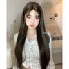 Peluca Zhan Yan Frontal de Encaje Cabello Largo Liso para Mujeres, Adecuada para Streamers, Cobertura Completa para el Día a Día
