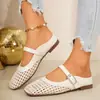 Nuevas sandalias Mary Jane de verano 20267cm con diseño hueco y tejido de malla, plataforma que aumenta la altura, puntera descubierta