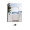 Santorini Grecia Azul Mediterráneo Pintura Decorativa Sala de Estar Fondo de Sofá Nicho Arte Combinación de Alto Nivel Obras de Arte