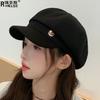 Outono e Inverno Novo Estilo Coreano Estilo Japonês Simples Moda Boina Viagem Fotografia de Rua Versátil Celebridade da Internet Chapéu Octogonal Feminino Cor Pura