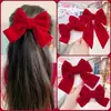 Atacado de Fábrica Grande Tiara de Laço Vermelho Presilha de Cabelo Infantil Celebridade da Internet Novo Presilha de Cabeça de Veludo Acessórios de Cabelo