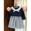 Conjunto de Dos Piezas para Niña Ningli: Sudadera con Chal Floral de Manga Larga y Pantalones Acampanados de Color Sólido, Nuevo Conjunto Casual de Primavera y Otoño para Niños