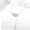 Colar Asas de Anjo Prata Esterlina 925 Feminino Design de Nicho Luxo Leve Pingente de Asas com Franja Corrente para Clavícula