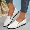 Sapatos rasos básicos de bico fino para mulheres, sapatos de salto baixo versáteis que afinam, mocassins populares de sola reta e sola macia para o trabalho