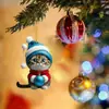 Transfronteiriço Novo Produto Natal Criativo Gato Fofo Casa de Natal Decorações de Árvore de Natal Acrílico Plano Pendurado