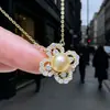 Accesorios DIY Plata de Ley S925 Exquisito Colgante de Perla Microincrustada Montura Moda Cadena Integrada Montura de Plata Hecha a Mano 7-8